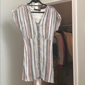 Multi stitch dress with wooden buttons